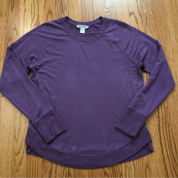 Athleta Mindset  Pullover Long Sleeve Modal Blend Maroon Athleisure Sweatshirt - Picture 15 of 16